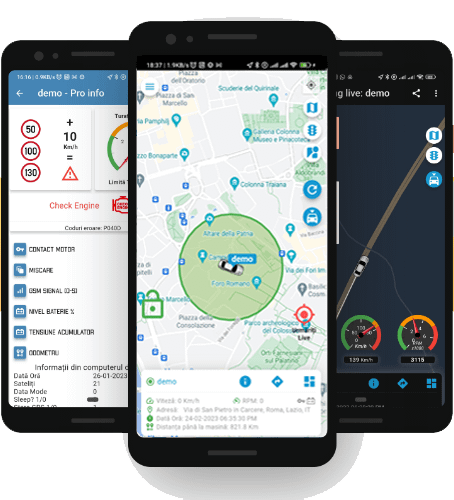 Car monitoring by GPS, real-time location tracking, car theft alert, car towing alert, speeding alerts, high rpm engine alerts, dangerous driving alerts, Vehicle diagnostics